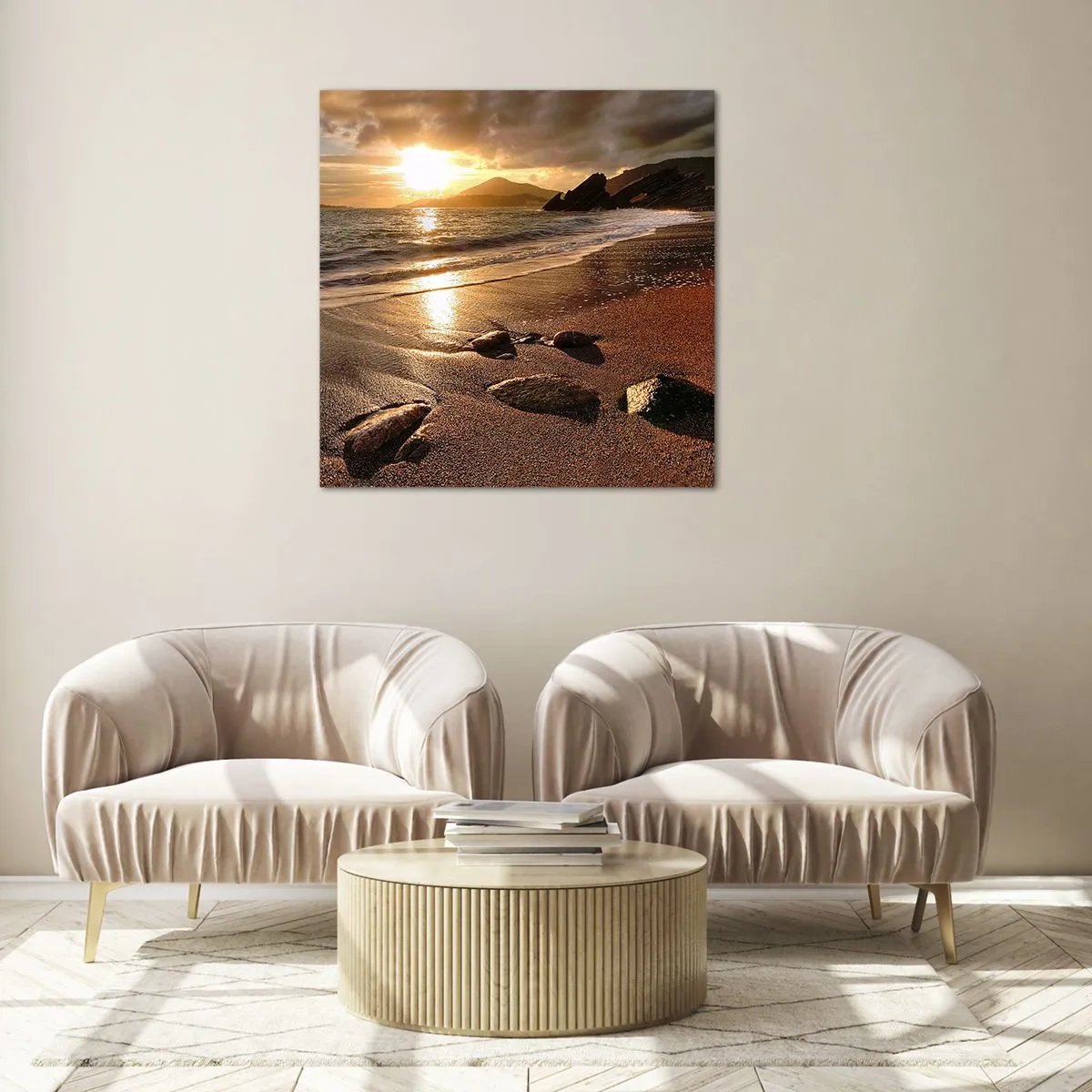 Glasbild - Bild auf glas - Folge der Sonne zu den Hügeln - 60x60 cm