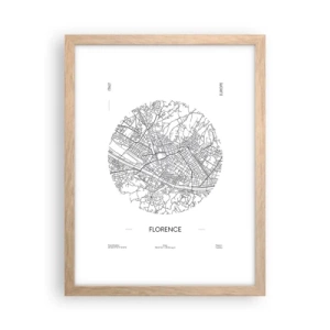 Poster in einem Rahmen aus heller Eiche - Anatomie von Florenz - 30x40 cm