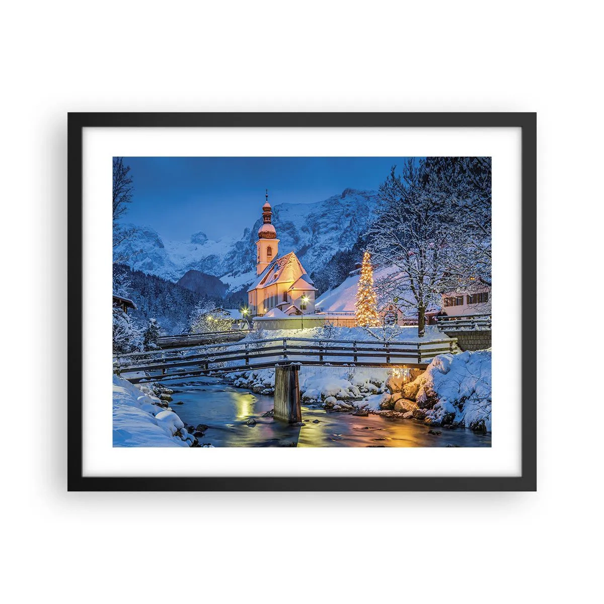 Poster in einem schwarzem Rahmen - Weihnachtsgeist - 50x40 cm