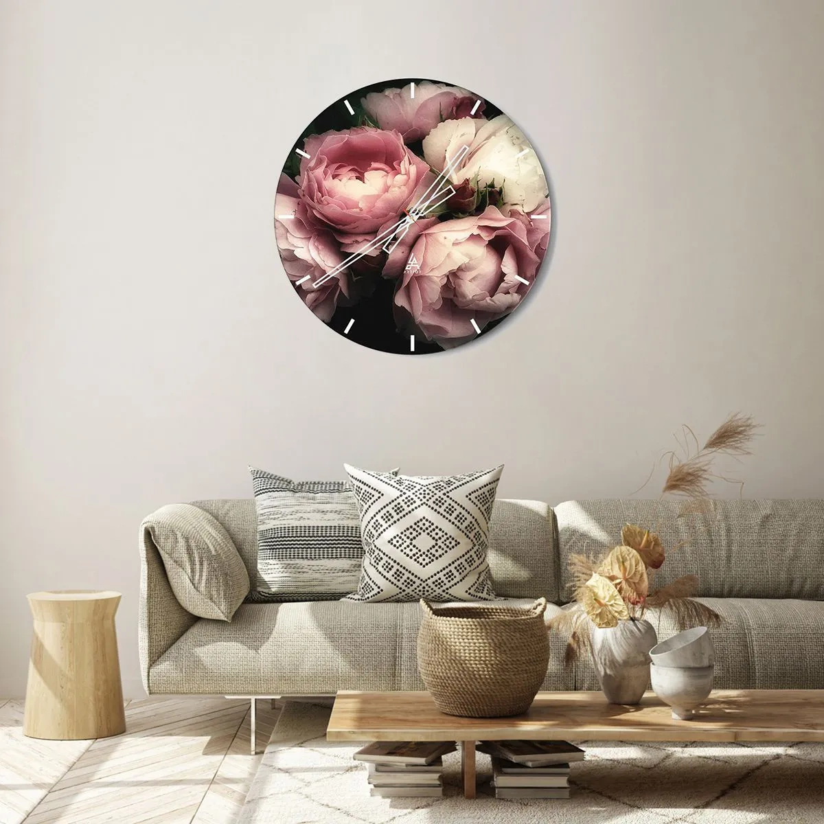 Wanduhr - Glasuhr - Der Charme der Belle Epoque - 40x40 cm