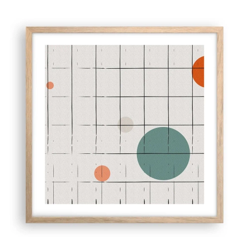 Poster in einem Rahmen aus heller Eiche - Gefangen. Wir oder sie? - 50x50 cm