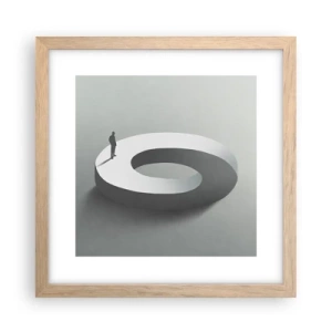 Poster in einem Rahmen aus heller Eiche - Und wie soll man davon klug werden - 30x30 cm