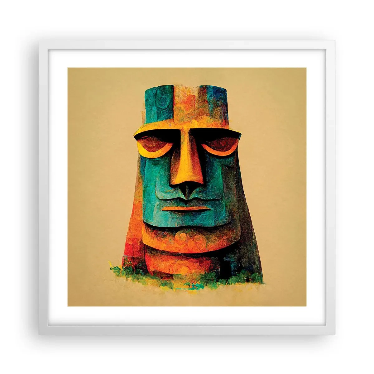 Poster in einem weißen Rahmen - Statuenhaft und sympathisch - 50x50 cm
