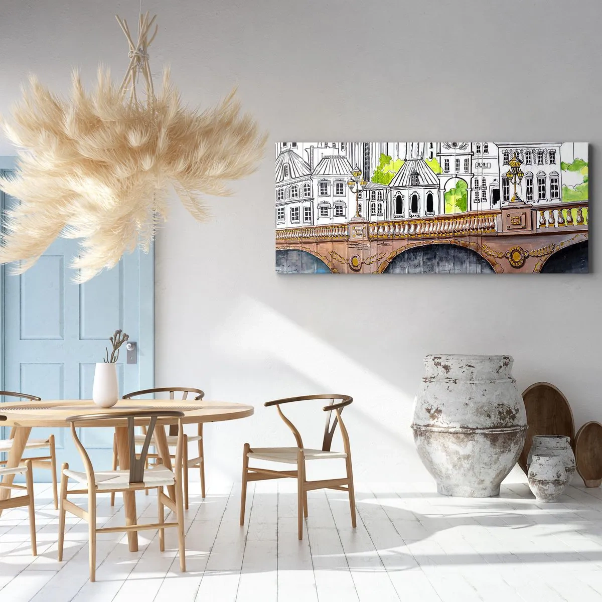 Bild auf Leinwand - Leinwandbild - Die Stadt ist gemalt - 90x30 cm