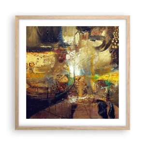 Poster in einem Rahmen aus heller Eiche - Kalt, wärmer, heiß - 50x50 cm