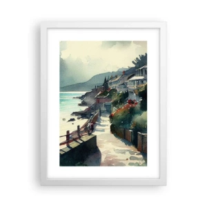 Poster in einem weißen Rahmen - Mittelmeerstadt - 30x40 cm