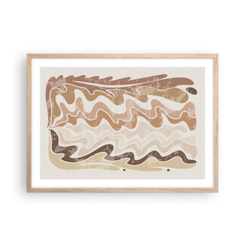 Poster in einem Rahmen aus heller Eiche - Gute Energie – gute Gefühle - 70x50 cm