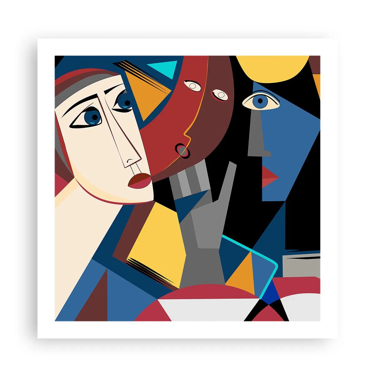 Poster - Gespräch zwischen Kubisten - 60x60 cm