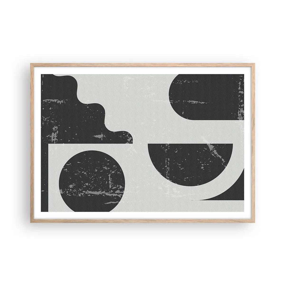 Poster in einem Rahmen aus heller Eiche - Komposition oben und unten - 100x70 cm