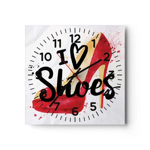 Wanduhr - Glasuhr - Liebe hat viele Namen - 40x40 cm