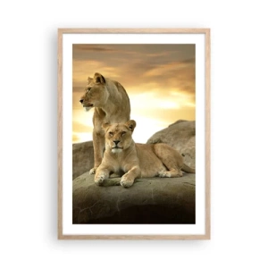 Poster in einem Rahmen aus heller Eiche - Königliche Majestät - 50x70 cm