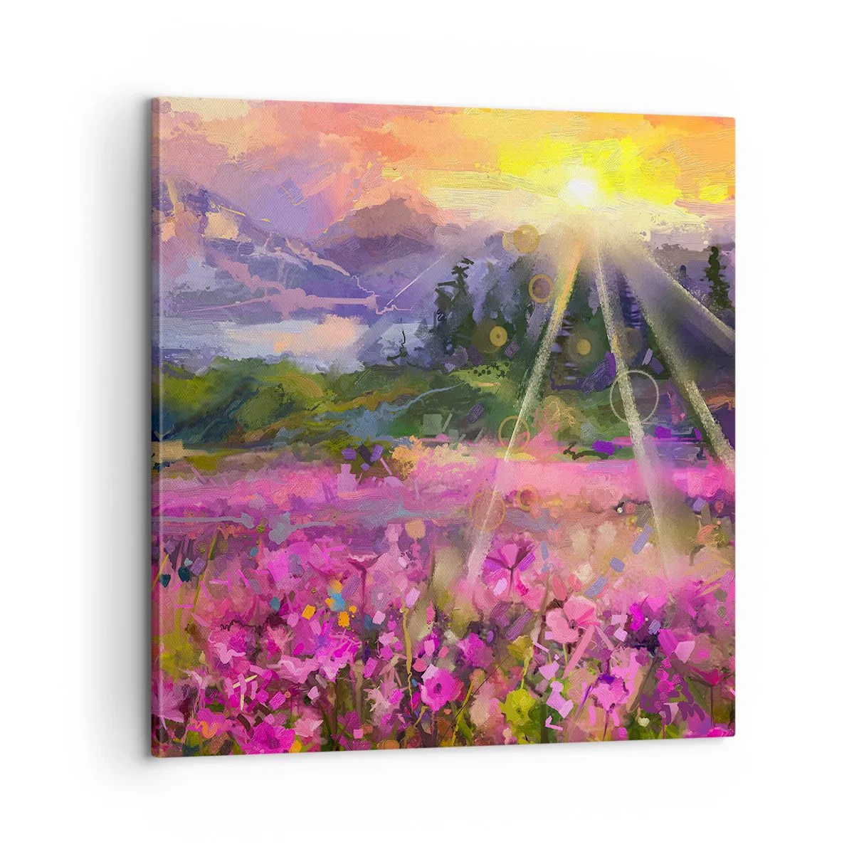 Bild auf Leinwand - Leinwandbild - Im Tal unter dem Schutz der Sonne - 60x60 cm