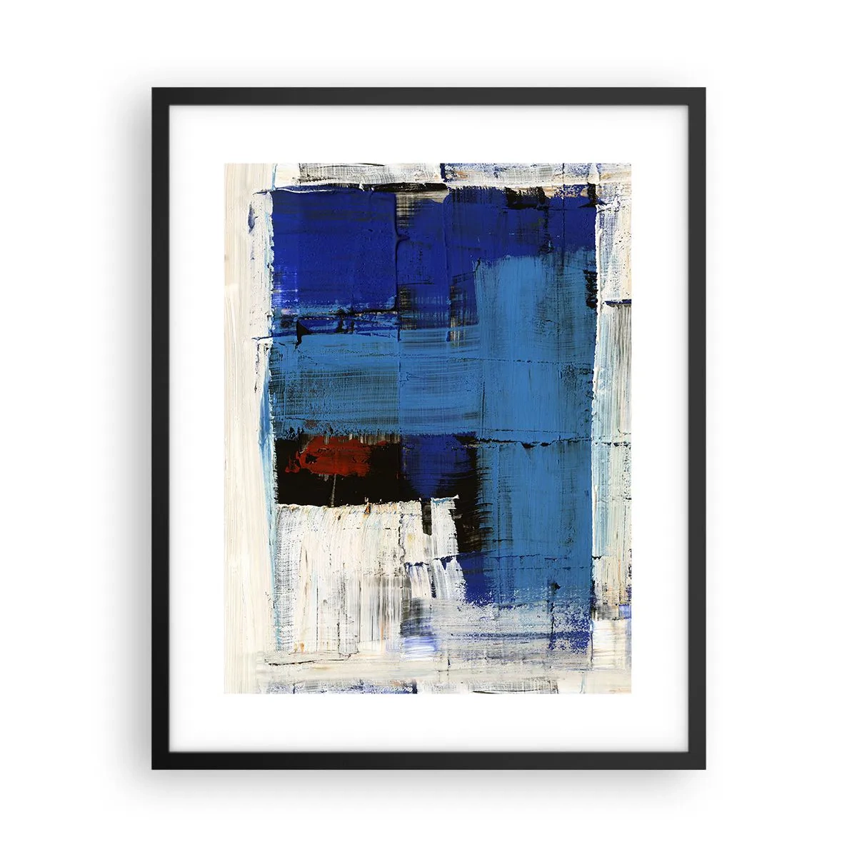 Poster in einem schwarzem Rahmen - Geheimnis ist blau - 40x50 cm
