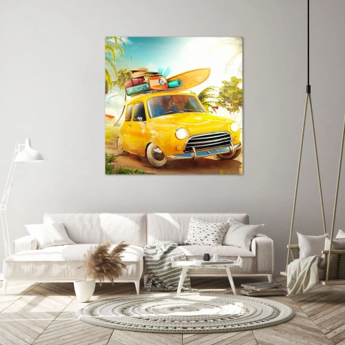 Bild auf Leinwand - Leinwandbild - Eine Reise für mehr als ein Lächeln - 30x30 cm