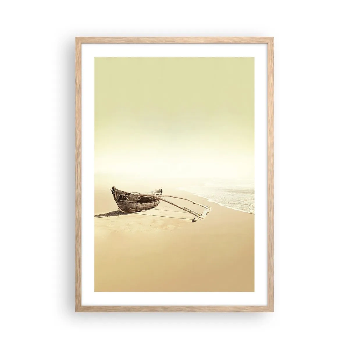 Poster in einem Rahmen aus heller Eiche - Erinnerung an die Südsee - 50x70 cm