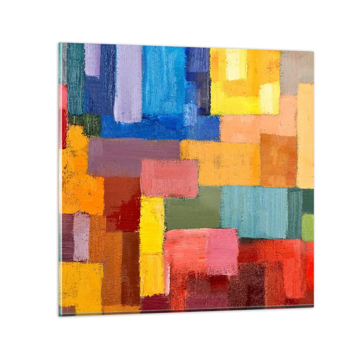 Glasbild - Bild auf glas - Jeder ist anders, alle bunt - 60x60 cm