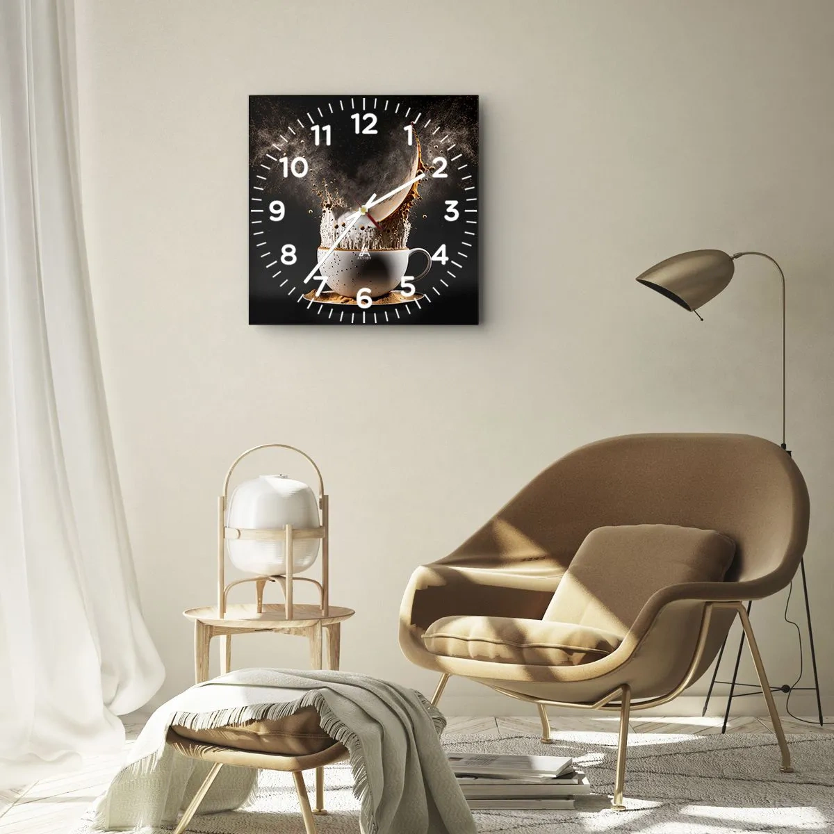 Wanduhr - Glasuhr - Geschmacksexplosion - 40x40 cm
