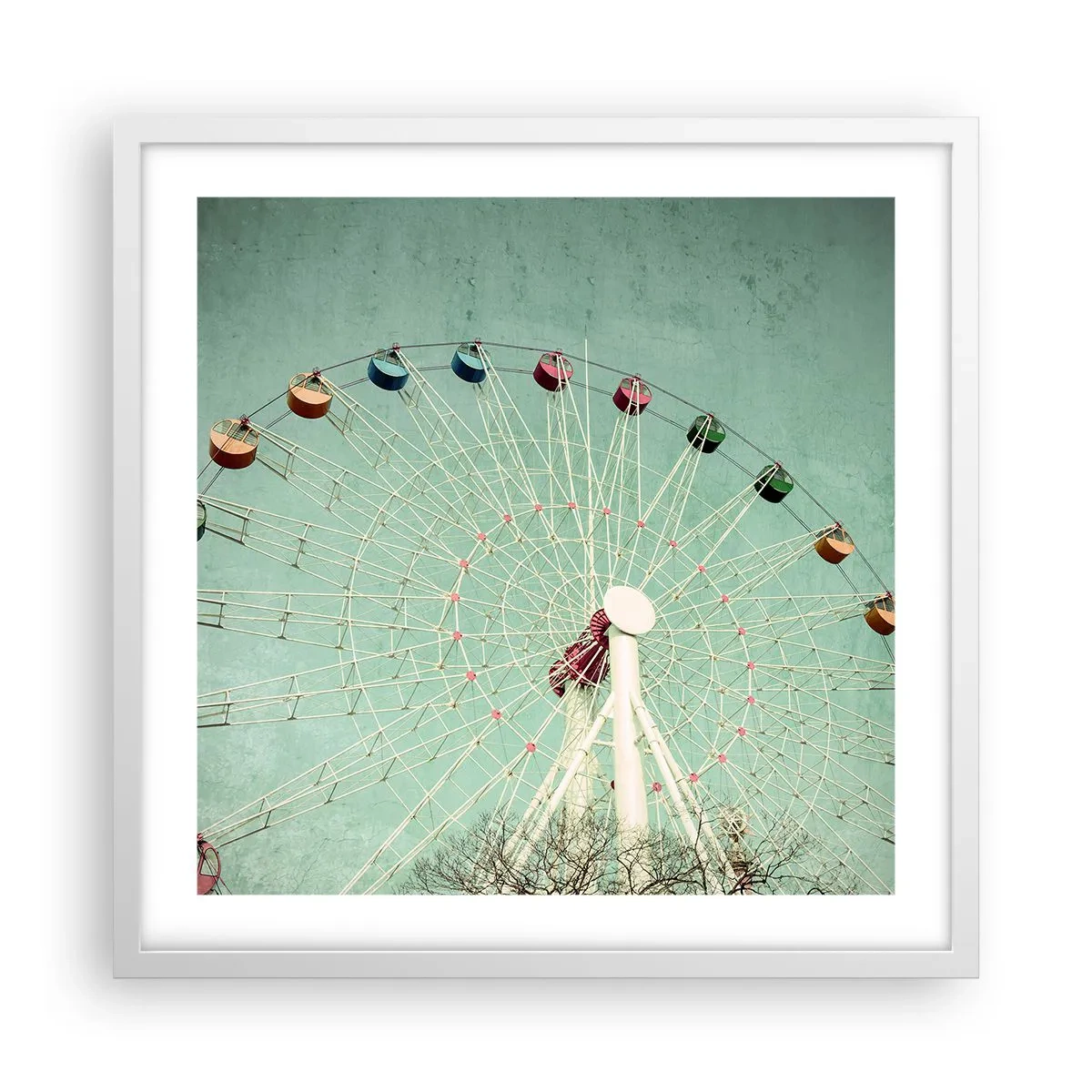 Poster in einem weißen Rahmen - Wir laden zum Spiel ein - 50x50 cm