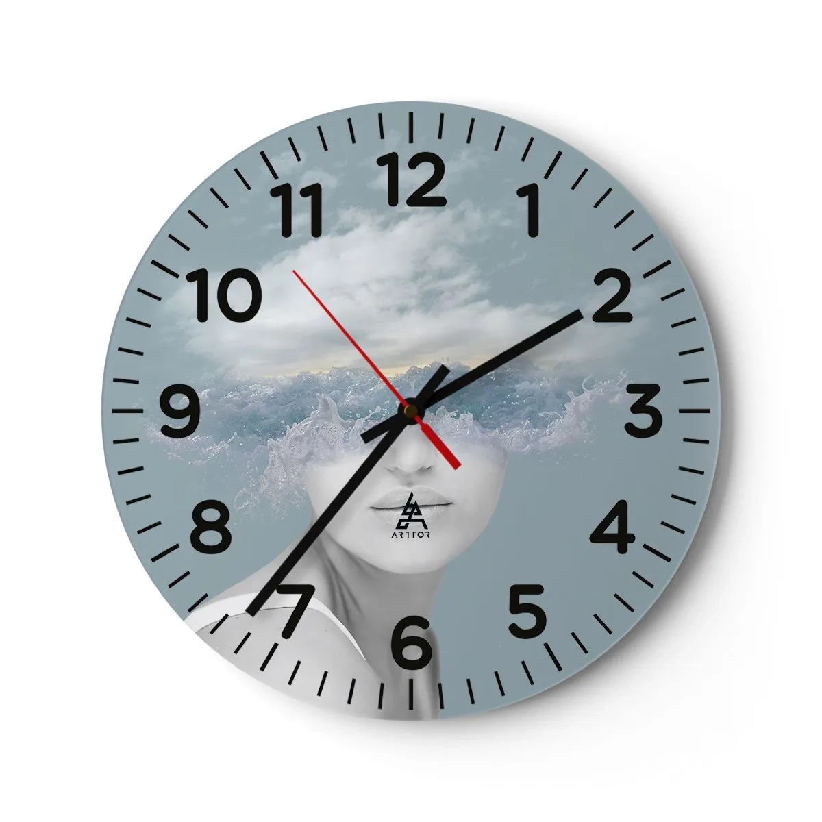 Wanduhr - Glasuhr - Mit dem Kopf in den Wolken - 30x30 cm