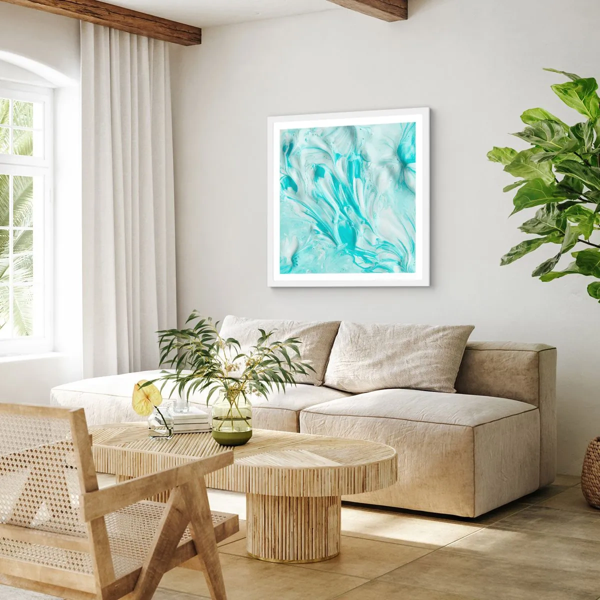 Poster in einem weißen Rahmen - Für immer zusammen - 40x40 cm