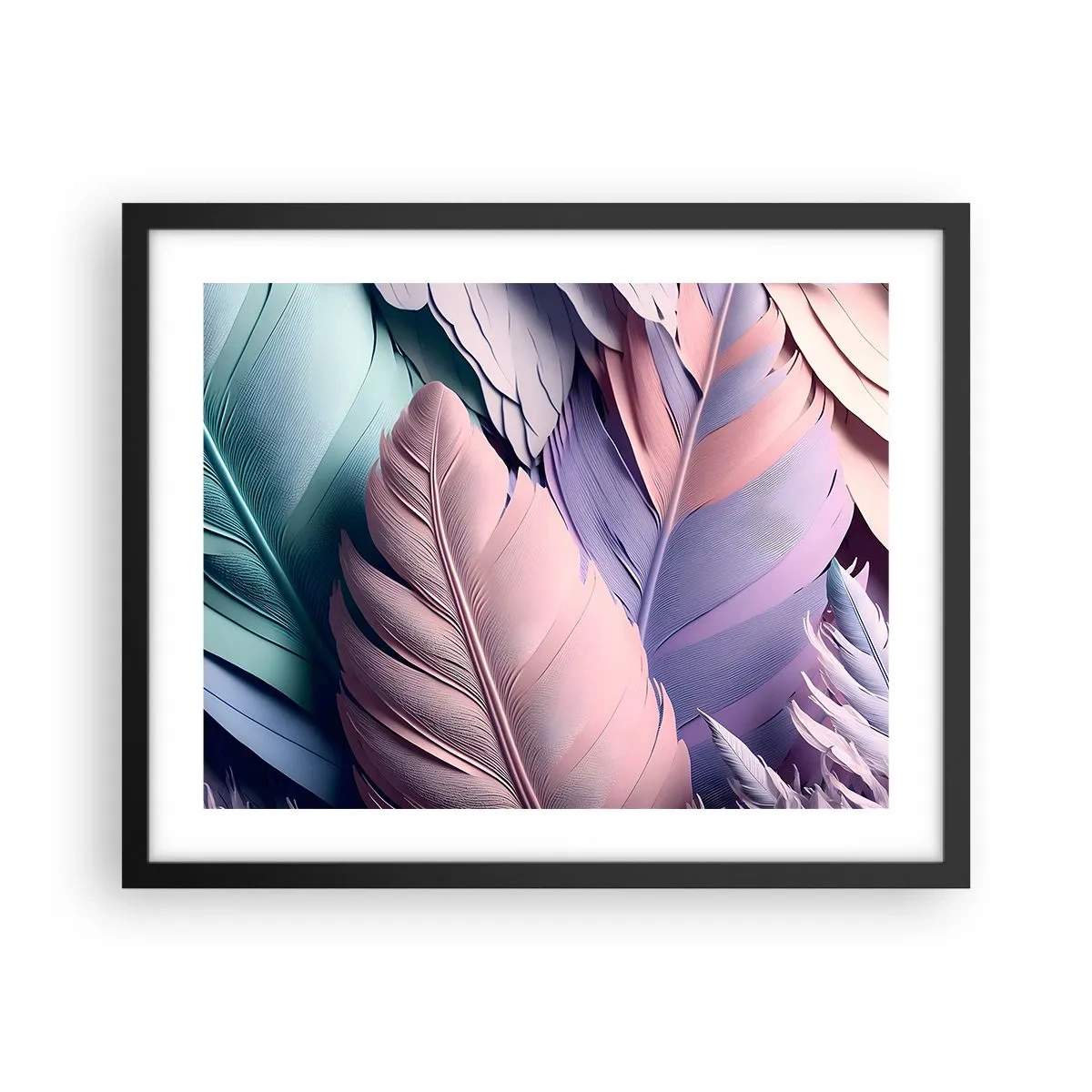 Poster in einem schwarzem Rahmen - Vogel-Chic - 50x40 cm