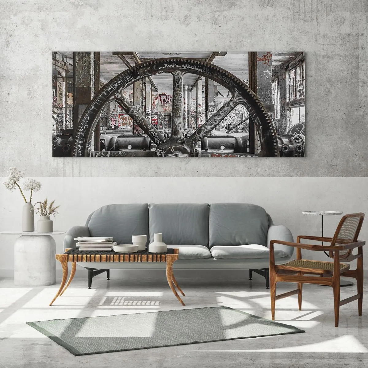 Glasbild - Bild auf glas - Das geheime Leben der Fabrik - 100x40 cm