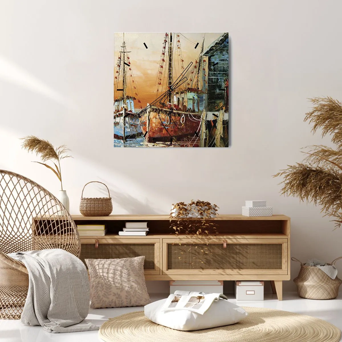 Wanduhr - Glasuhr - Friedliche Rückkehr - 30x30 cm