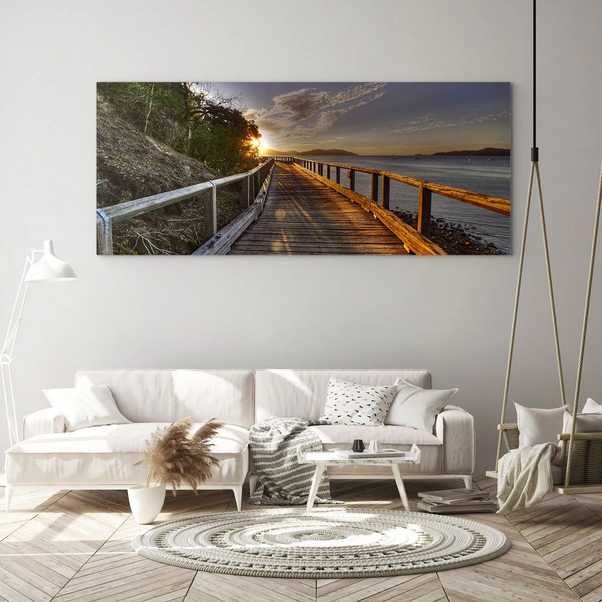 Glasbild - Bild auf glas - Gehen, weiter der Sonne entgegengehen - 100x40 cm