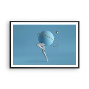 Poster in einem schwarzem Rahmen - Und die Planeten spielen verrückt - 91x61 cm