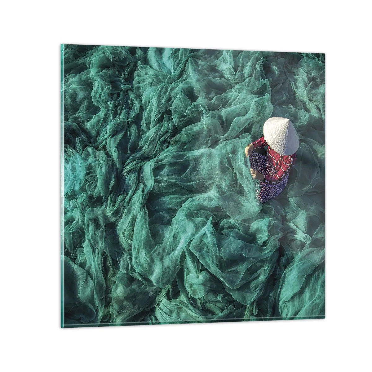 Glasbild - Bild auf glas - In einem Meer aus Netzen - 40x40 cm