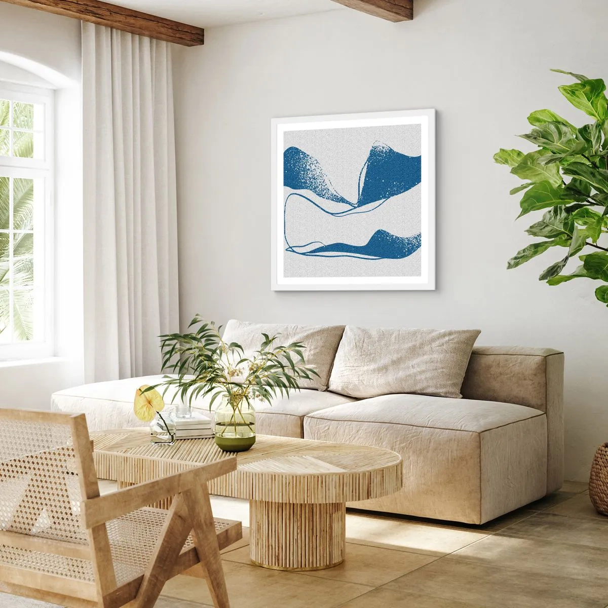 Poster in einem weißen Rahmen - Geflügelte Abstraktion - 30x30 cm