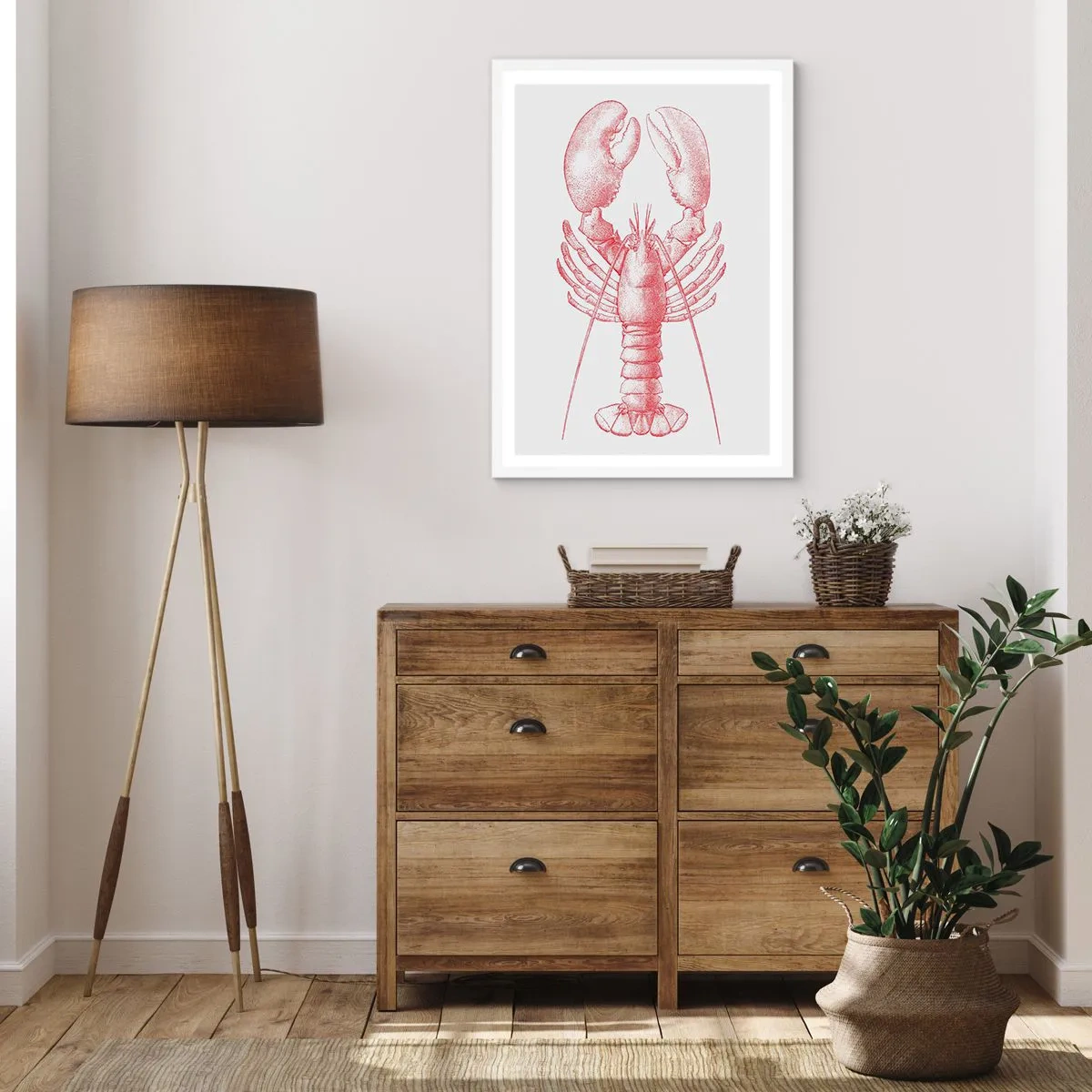 Poster in einem weißen Rahmen - Hummer, der Homers würdig ist - 40x50 cm