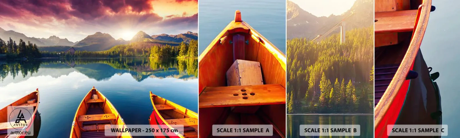 Fototapeten Muster Selbstklebend Deluxe Sticker - Nichts gegen die Natur - Landschaft, Berge, Gelassenheit - 100x30 cm