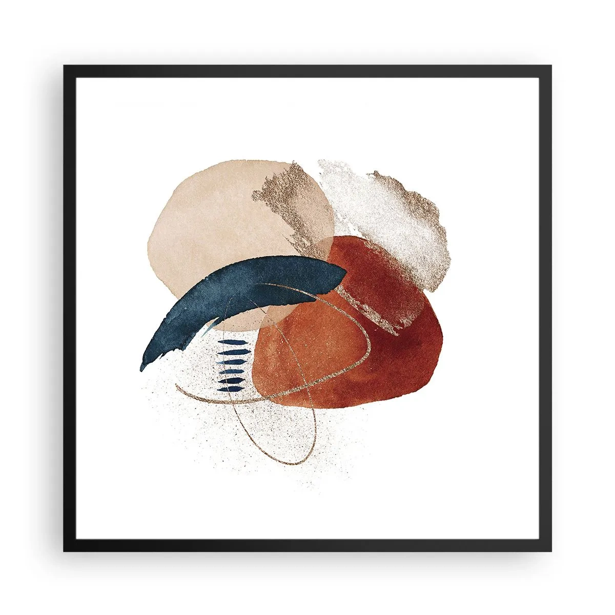 Poster in einem schwarzem Rahmen - Ovale Komposition - 60x60 cm