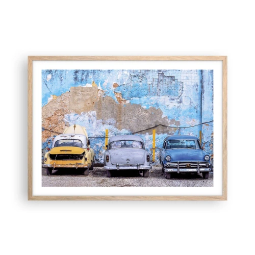 Poster in einem Rahmen aus heller Eiche - Treffen der Veteranen - 70x50 cm