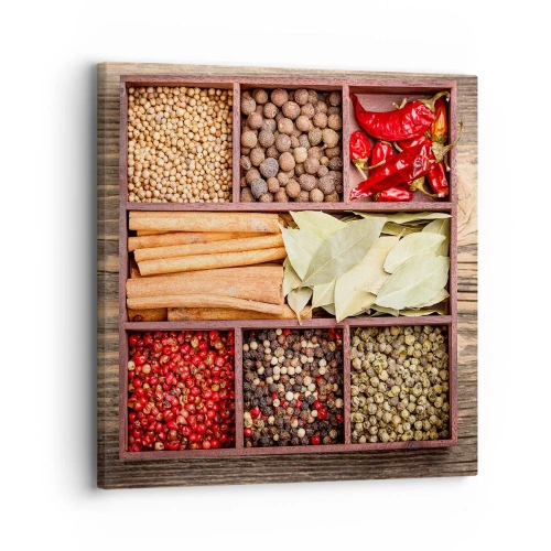 Bild auf Leinwand - Leinwandbild - Ordnung der Formen, Bouquet von Aromen - 30x30 cm