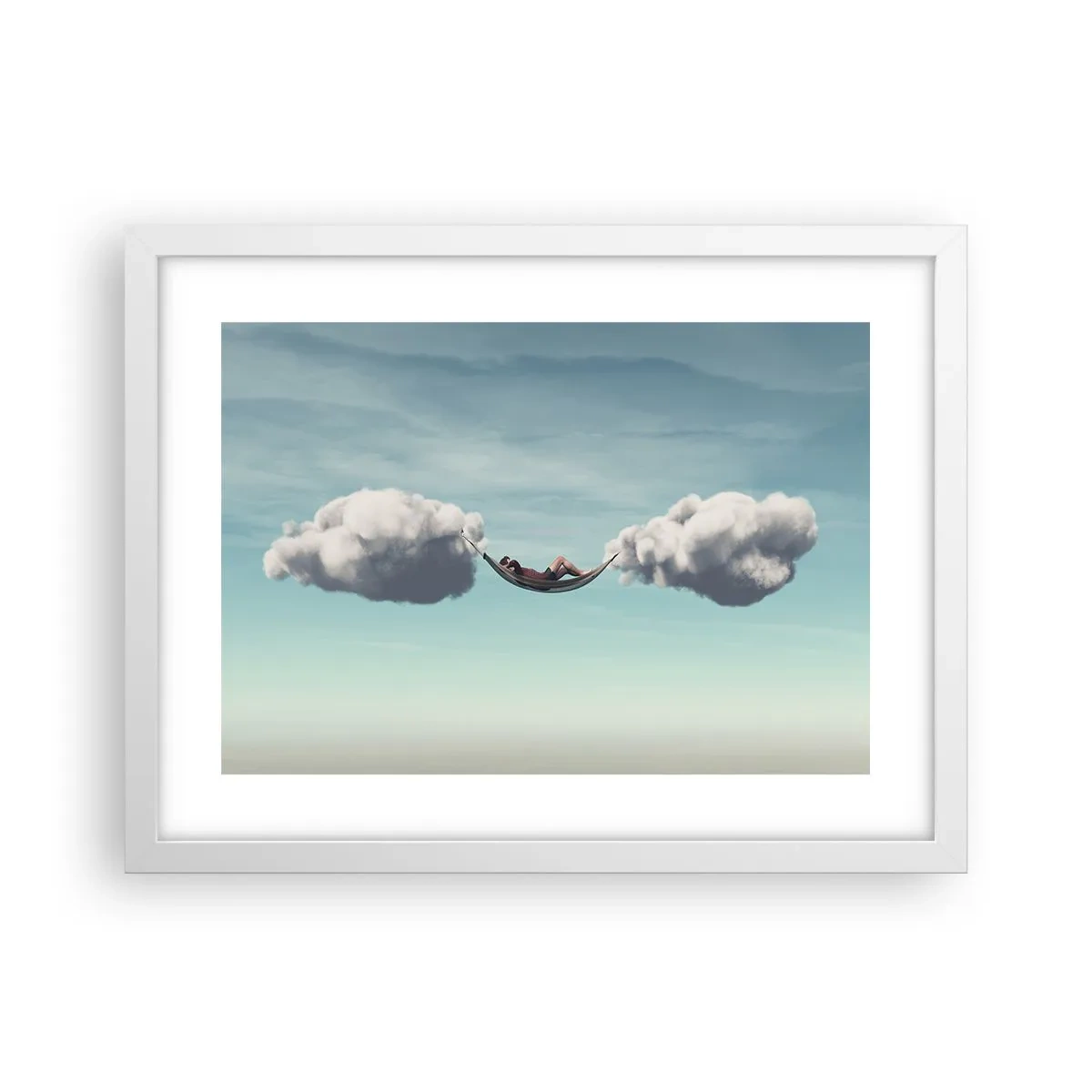 Poster in einem weißen Rahmen - Die Behaglichkeit des Augenblicks - 40x30 cm
