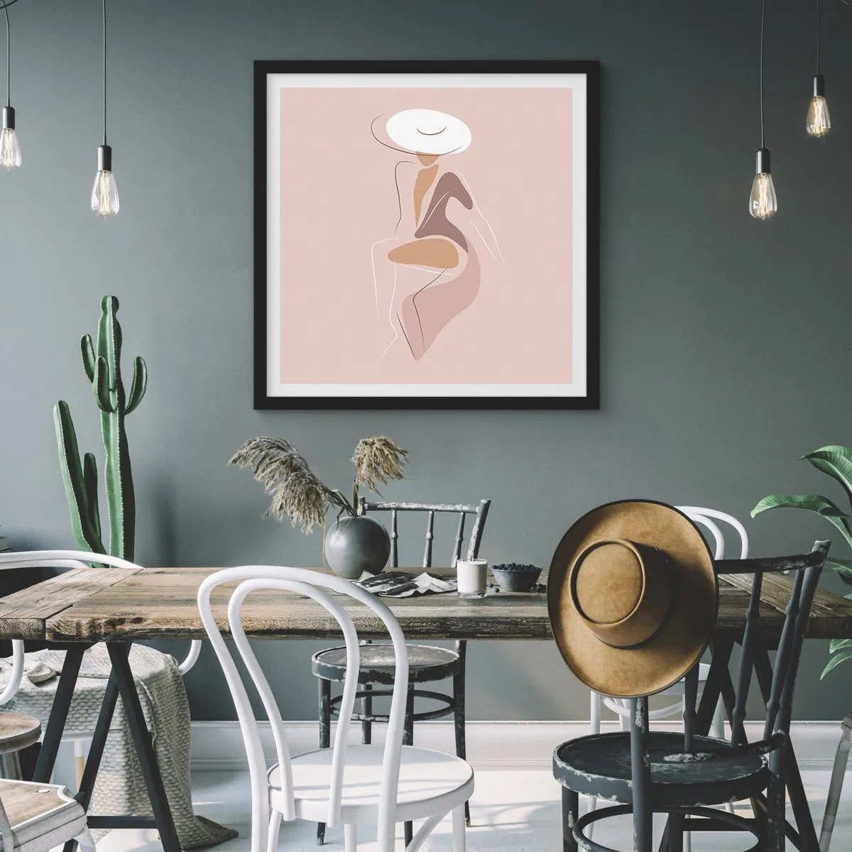 Poster in einem schwarzem Rahmen - Eine Dame sein - 30x30 cm