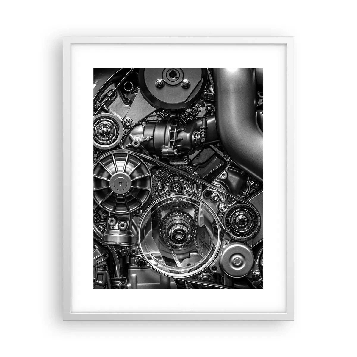 Poster in einem weißen Rahmen - Die Poesie der Mechanik - 40x50 cm