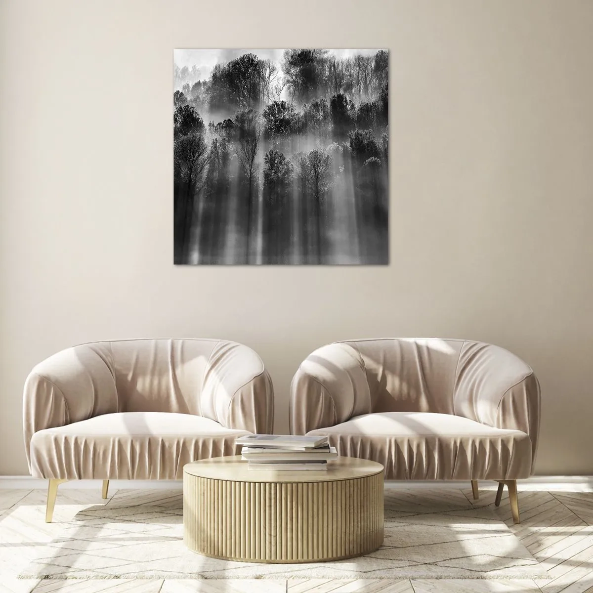 Glasbild - Bild auf glas - In Lichtstrahlen - 70x70 cm