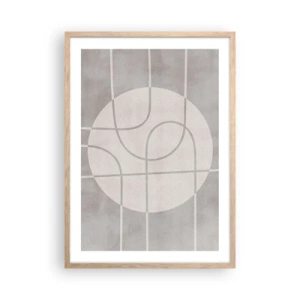 Poster in einem Rahmen aus heller Eiche - Kreisförmig und geradeaus - 50x70 cm