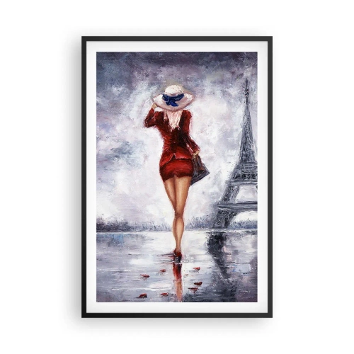 Poster in einem schwarzem Rahmen - Pariser Symbole - 61x91 cm