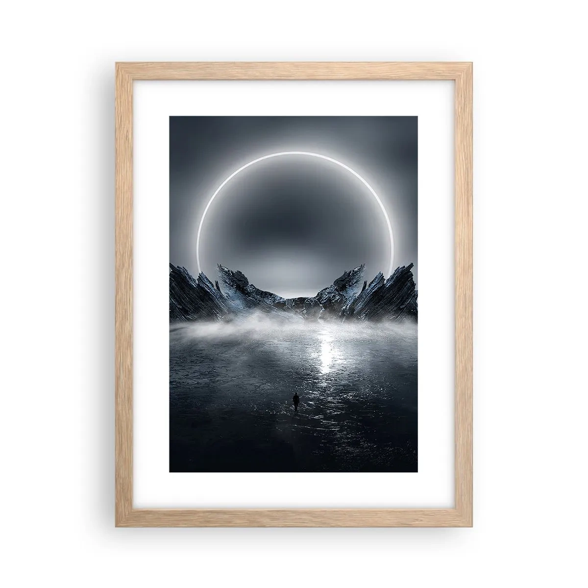 Poster in einem Rahmen aus heller Eiche - Ende der Geschichte - 30x40 cm