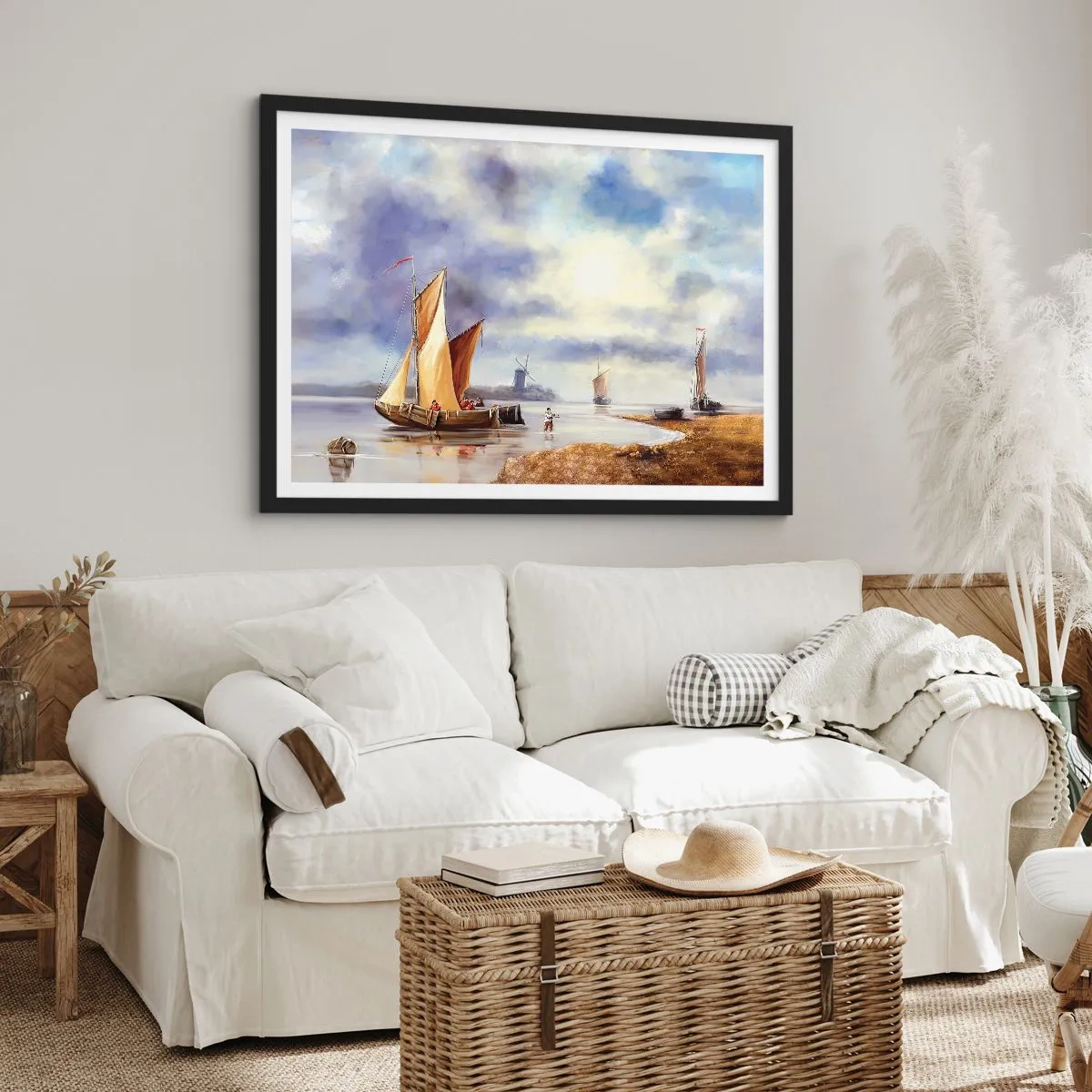 Poster in einem schwarzem Rahmen - Die Rückkehr der Seeleute - 40x30 cm
