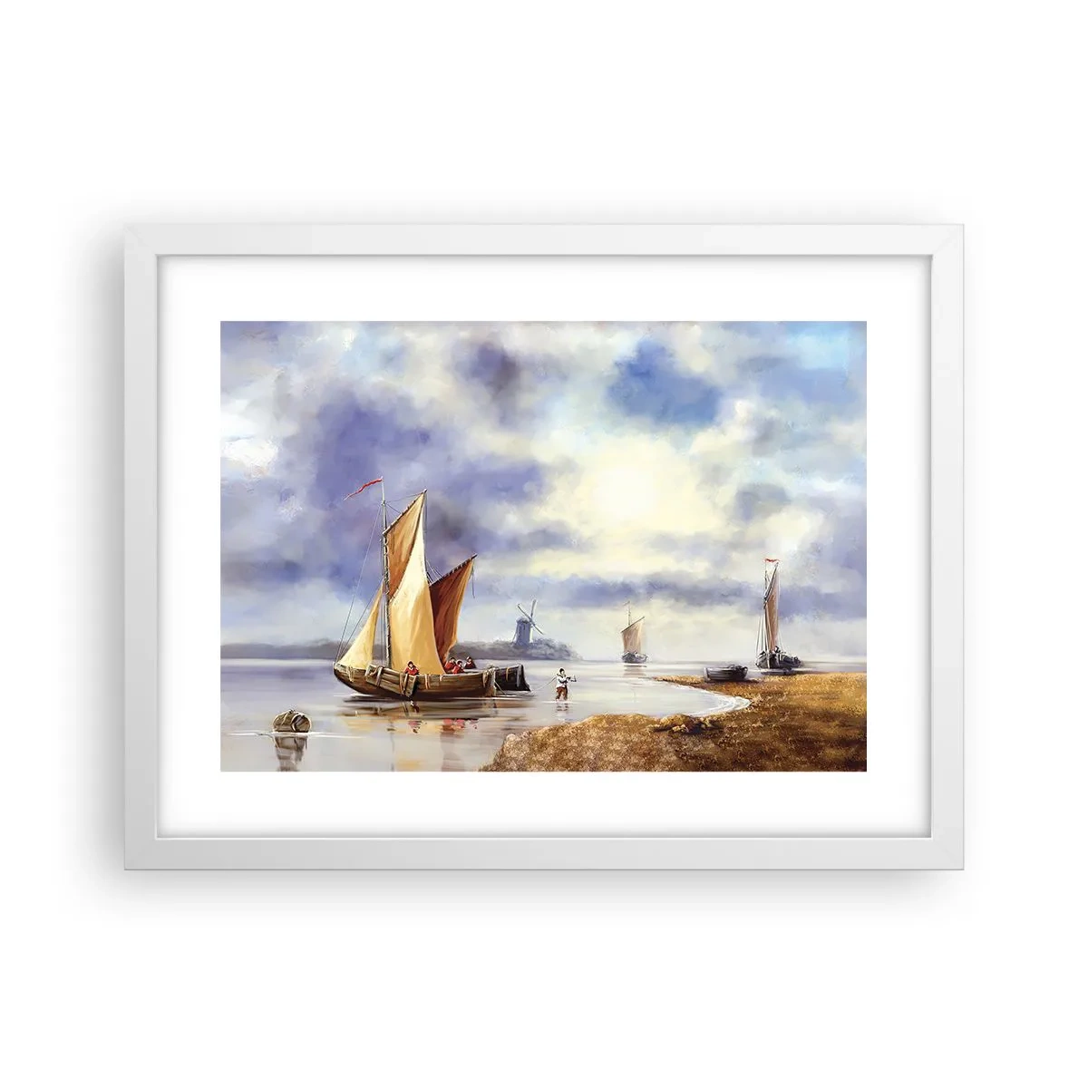 Poster in einem weißen Rahmen - Die Rückkehr der Seeleute - 40x30 cm