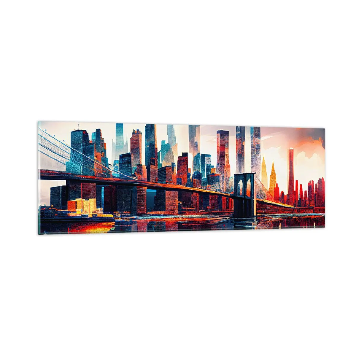 Glasbild - Bild auf glas - Traumhaftes New York - 90x30 cm