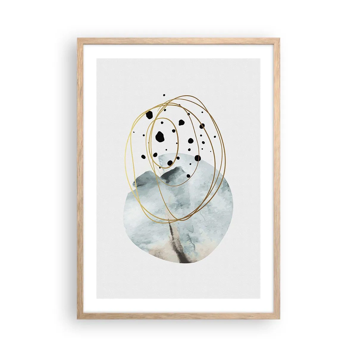 Poster in einem Rahmen aus heller Eiche - Vom Weltraum umarmt - 50x70 cm