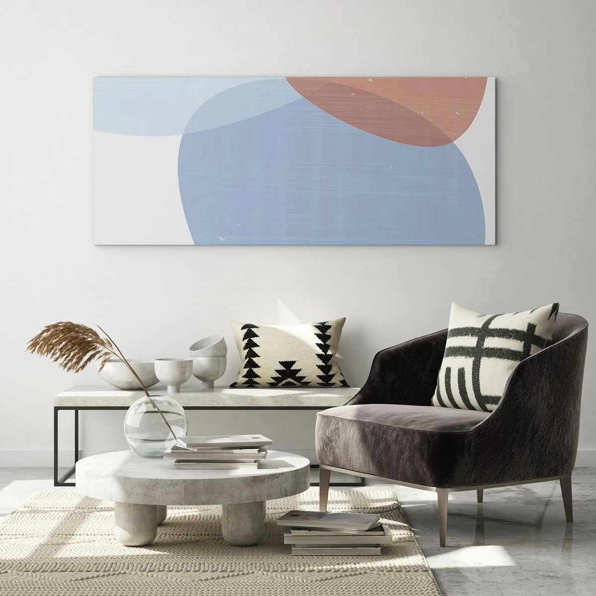 Glasbild - Bild auf glas - Pastellbeziehungen - 100x40 cm