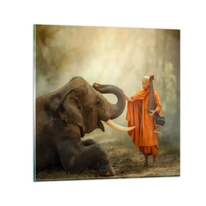 Glasbild - Bild auf glas - Treffen unterwegs - 40x40 cm