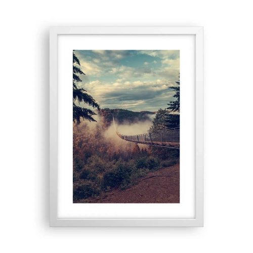 Poster in einem weißen Rahmen - Über dem Herbstwald - 30x40 cm